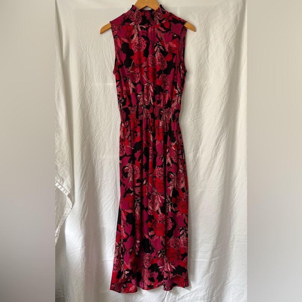 Nanette Lepore Red and Pink Floral Maxi Dress